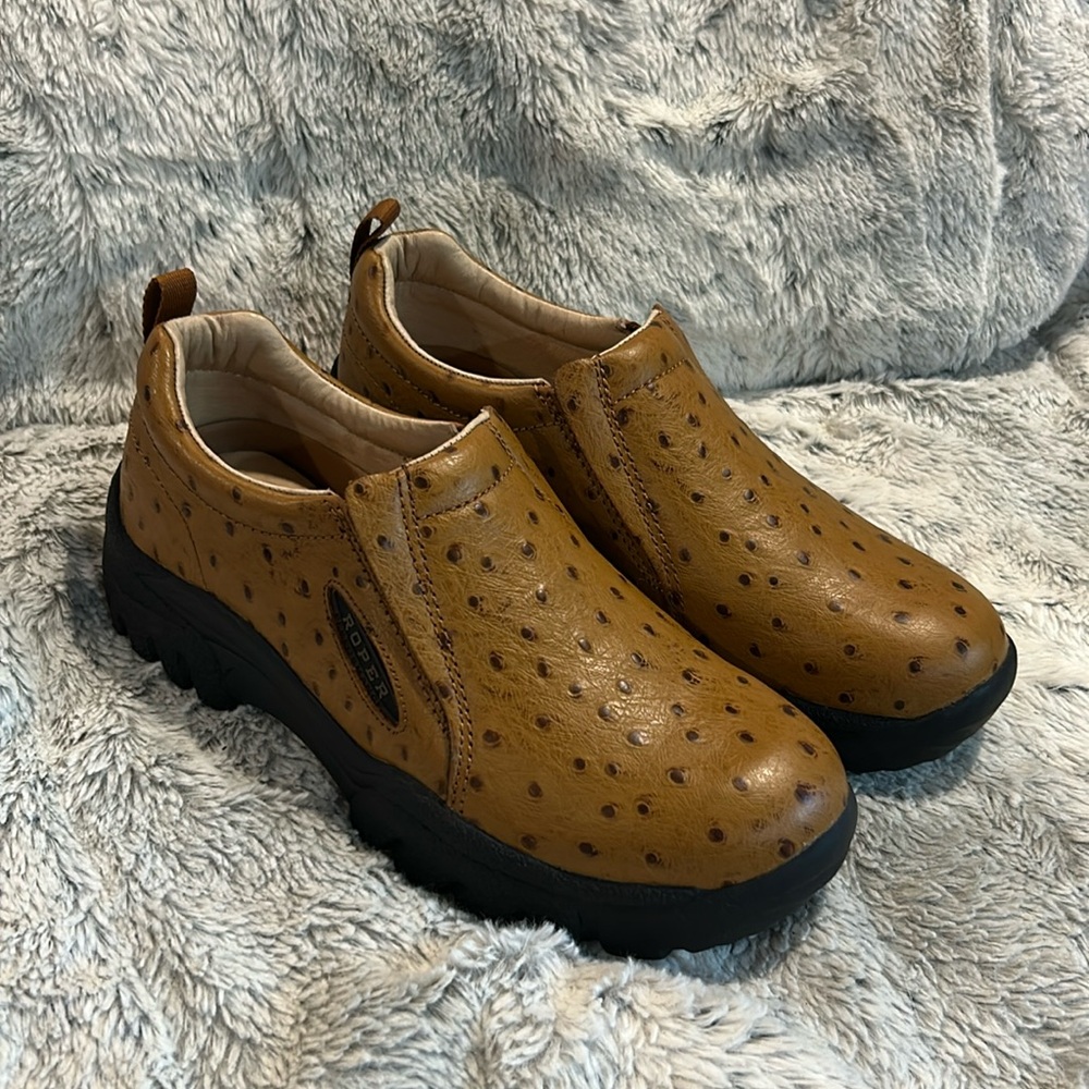 Men's Roper Ostrich Style Slip-On Shoes NWT